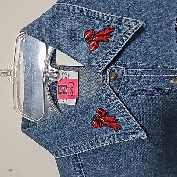 Bobbie Brooks Christmas Long Sleeve Denim Top Sz S Bears Holidays Estate Sale - Picture 4 of 6